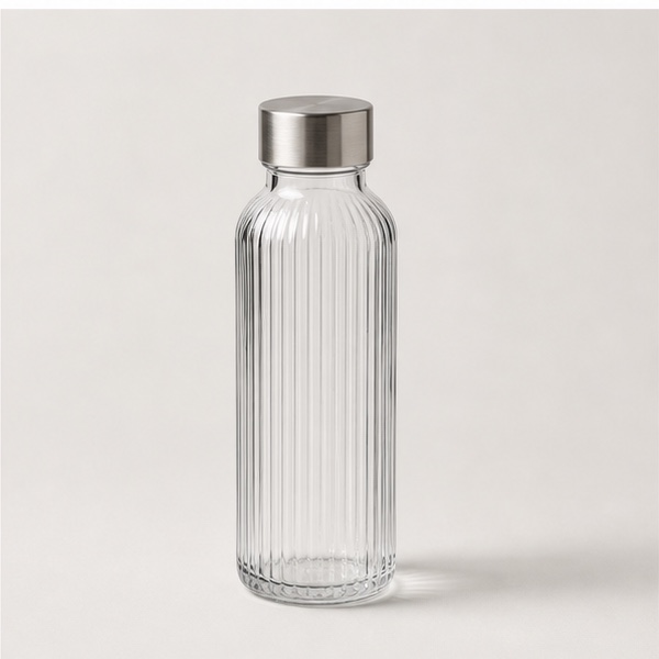 Ribbed Glass Bottle image 1