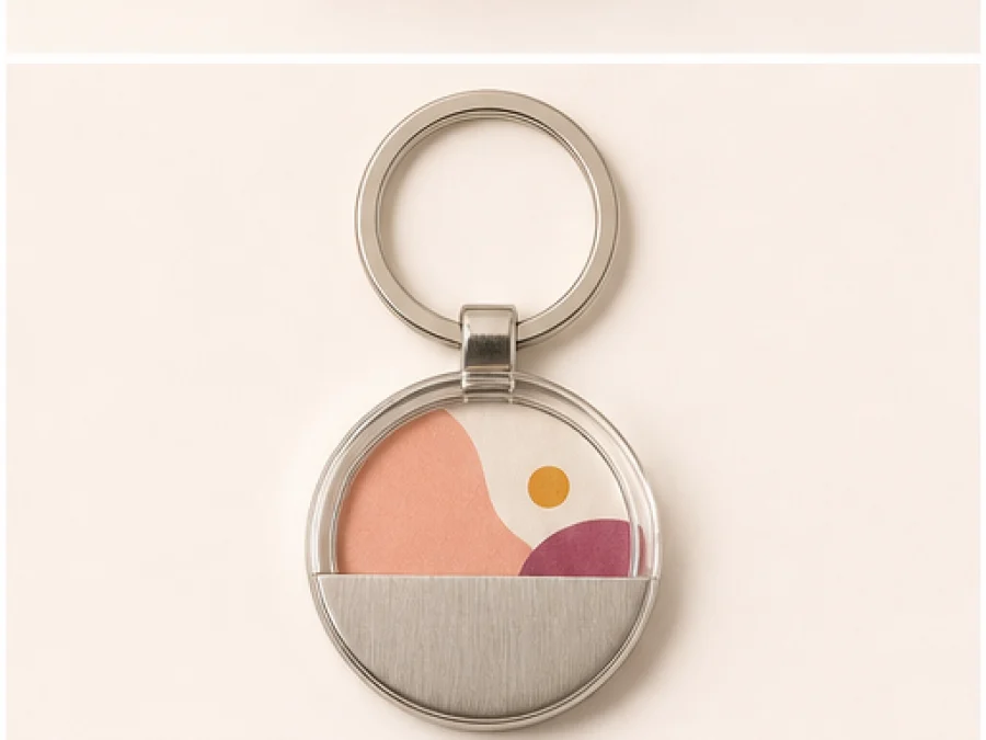 Round Memory Keyring view 1